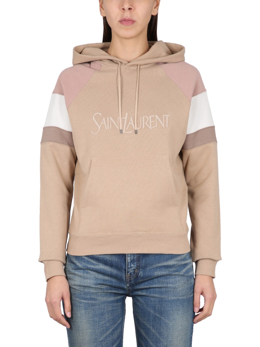 SAINT LAURENT FELPA CON CAPPUCCIO IN COTONE