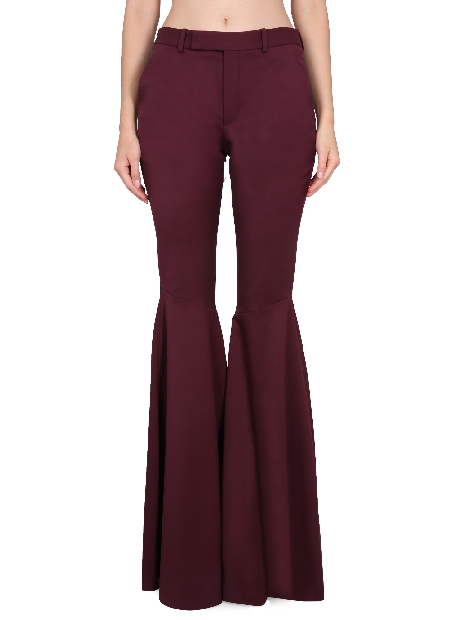 Saint Laurent Flared Trousers In Brown