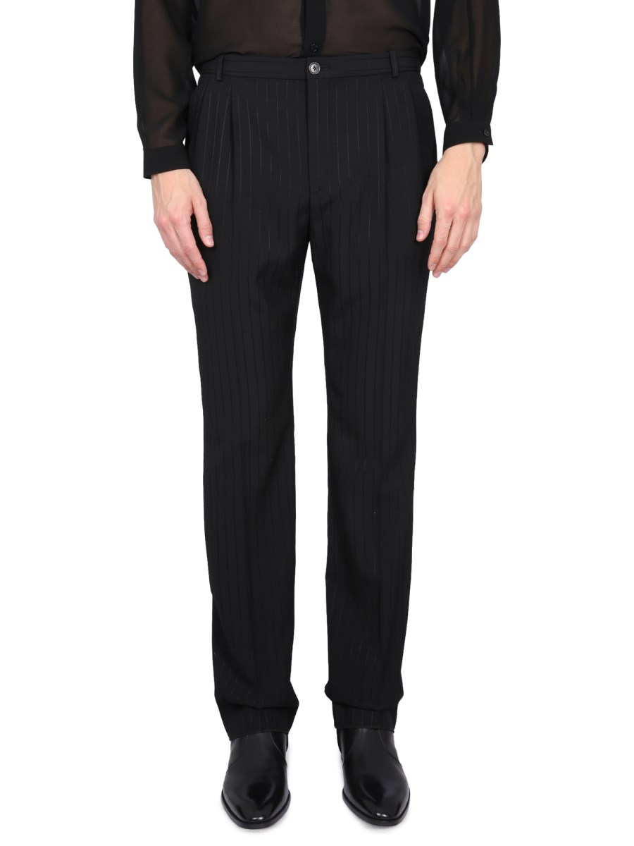 SAINT LAURENT PANTALONE DRITTO IN SHANTUNG