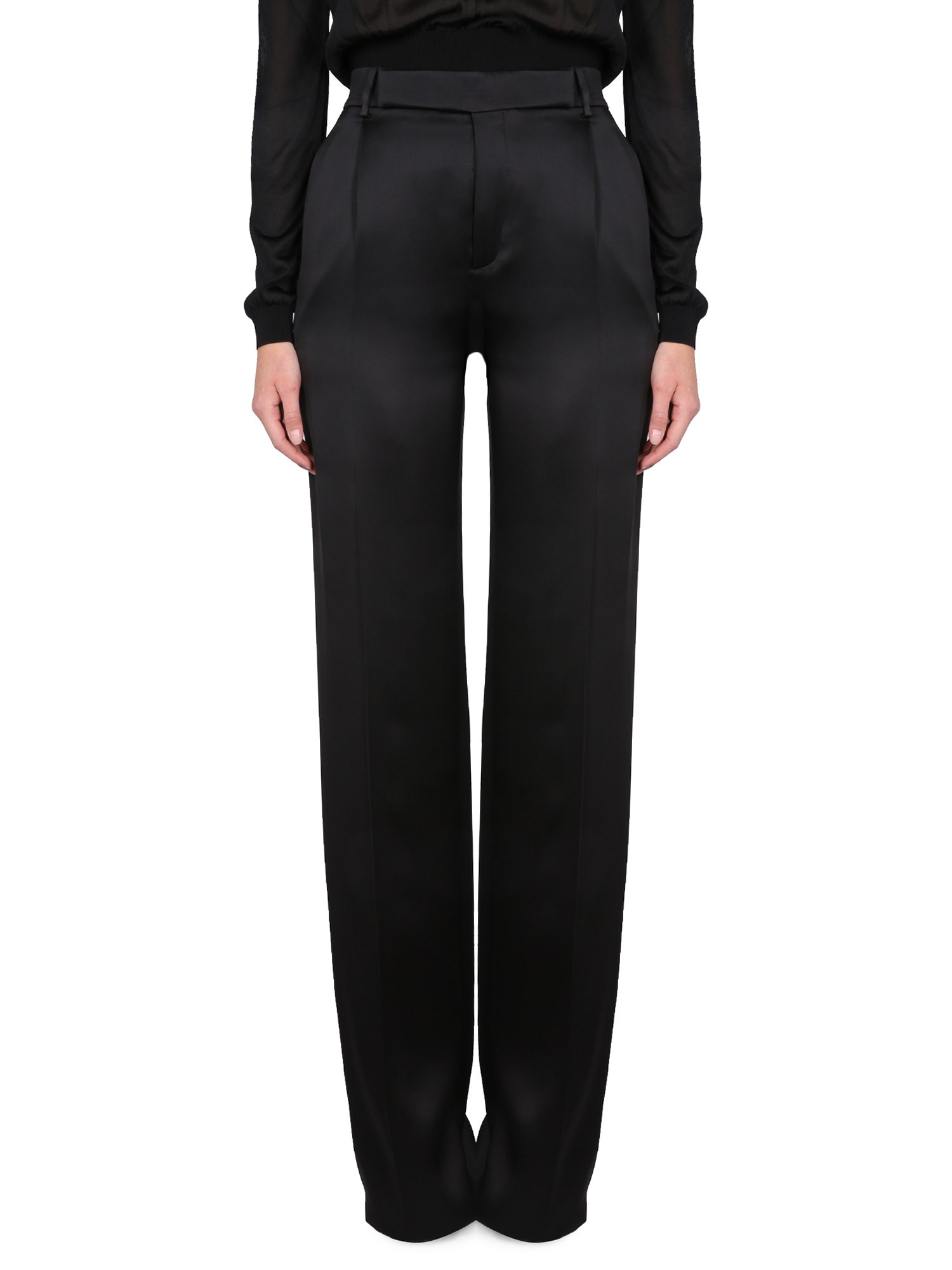 saint laurent satin flared pants