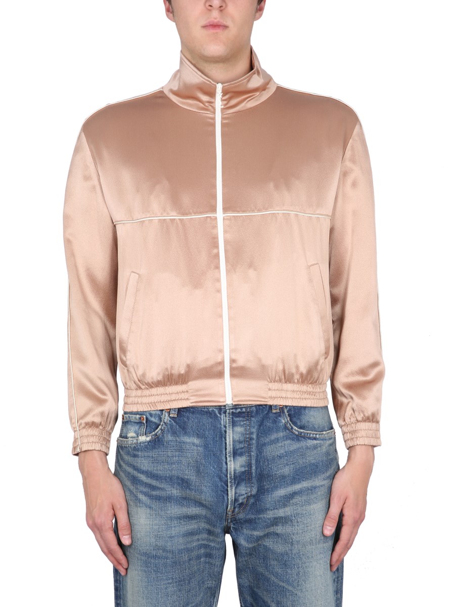 SAINT LAURENT GIUBBOTTO TEDDY IN CREPE SATIN