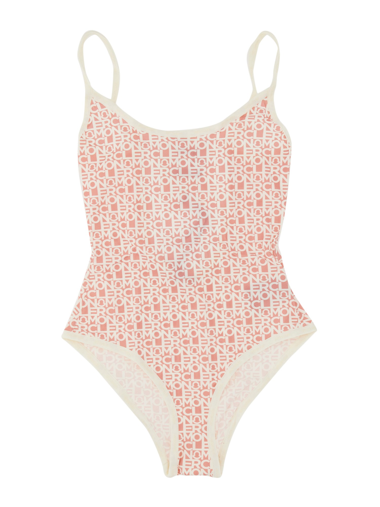 Shop Moncler One Piece Swimsuit With Logo In Pink