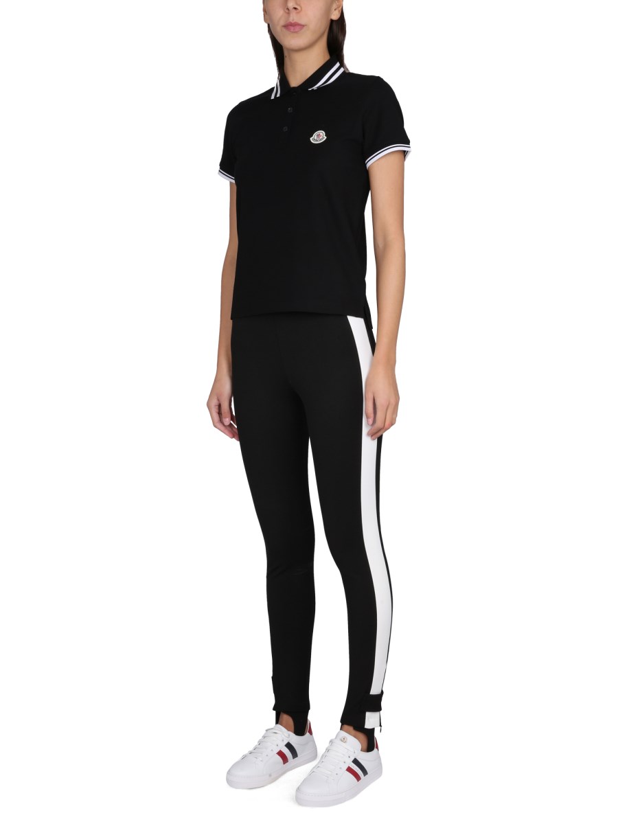 MONCLER COTTON POLO SHIRT WITH LOGO PATCH Eleonora Bonucci
