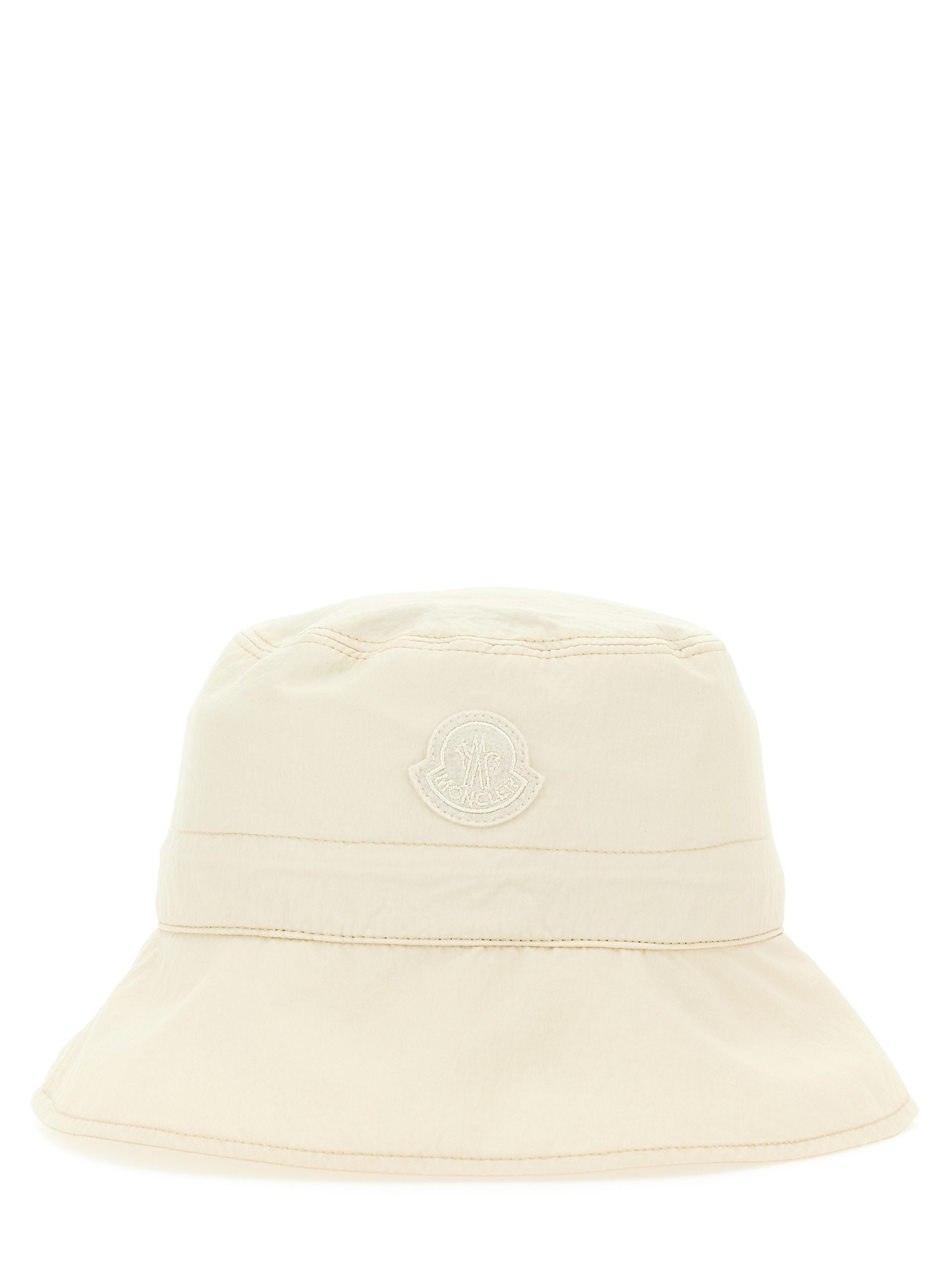 Moncler Bucket Hat With Logo In White
