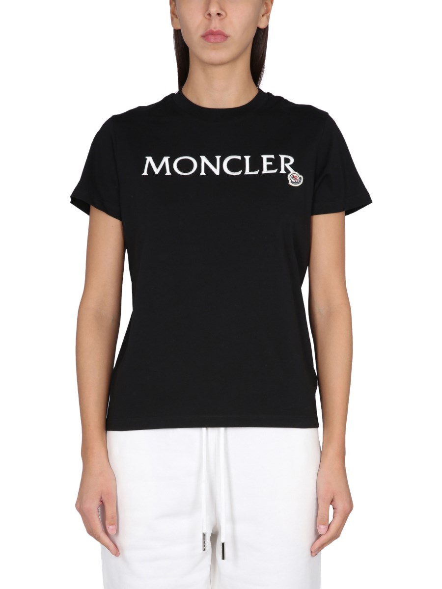 MONCLER - COTTON T-SHIRT WITH LOGO - Eleonora Bonucci