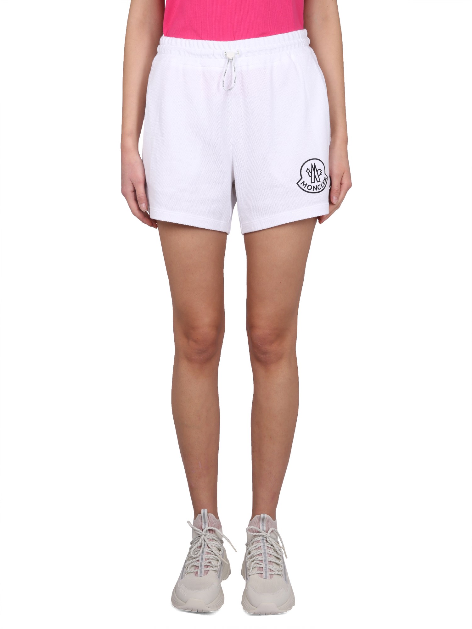 moncler shorts with logo patch
