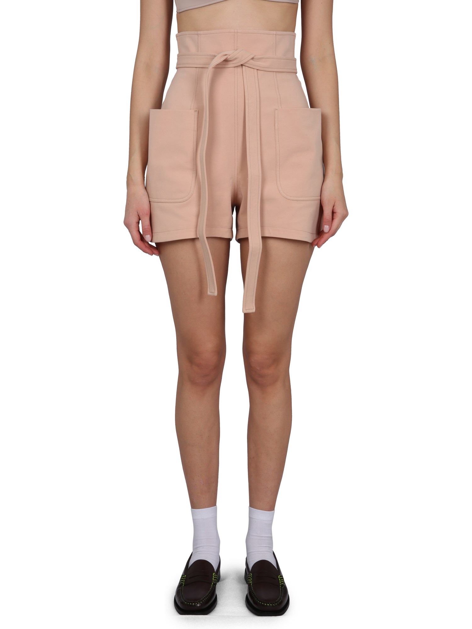 Philosophy Di Lorenzo Serafini High-waisted Tailored Shorts In Pink
