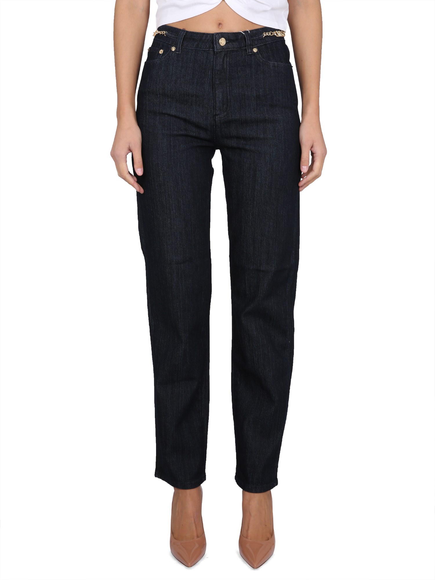 Shop Michael Michael Kors Straight Leg Jeans In Denim