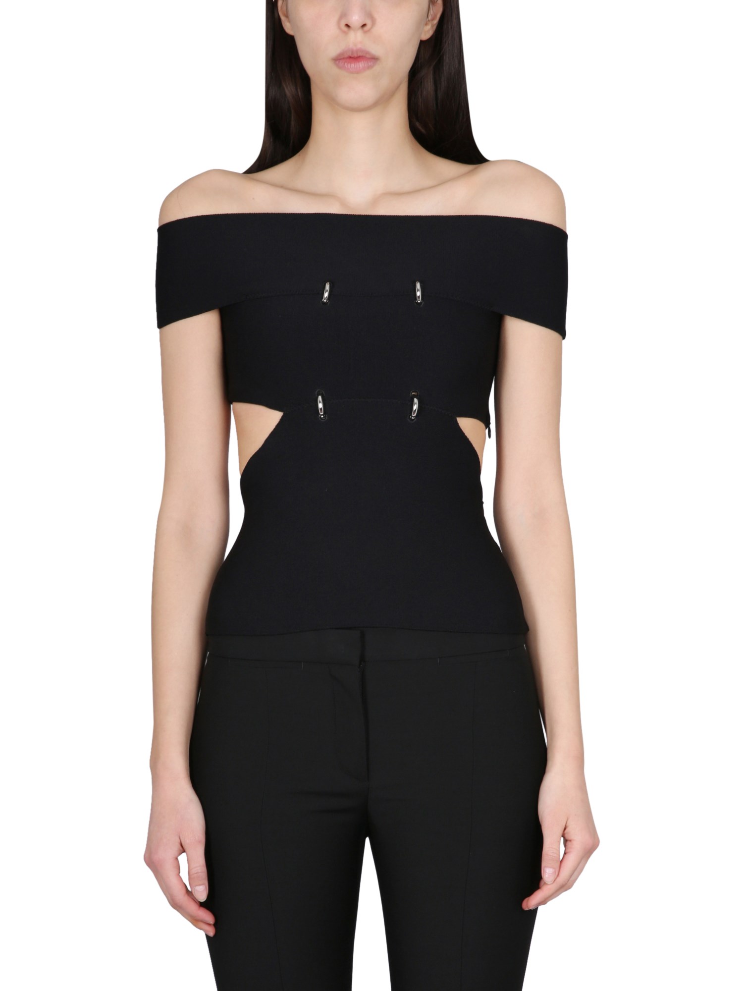 alexander mcqueen top with cut-out details