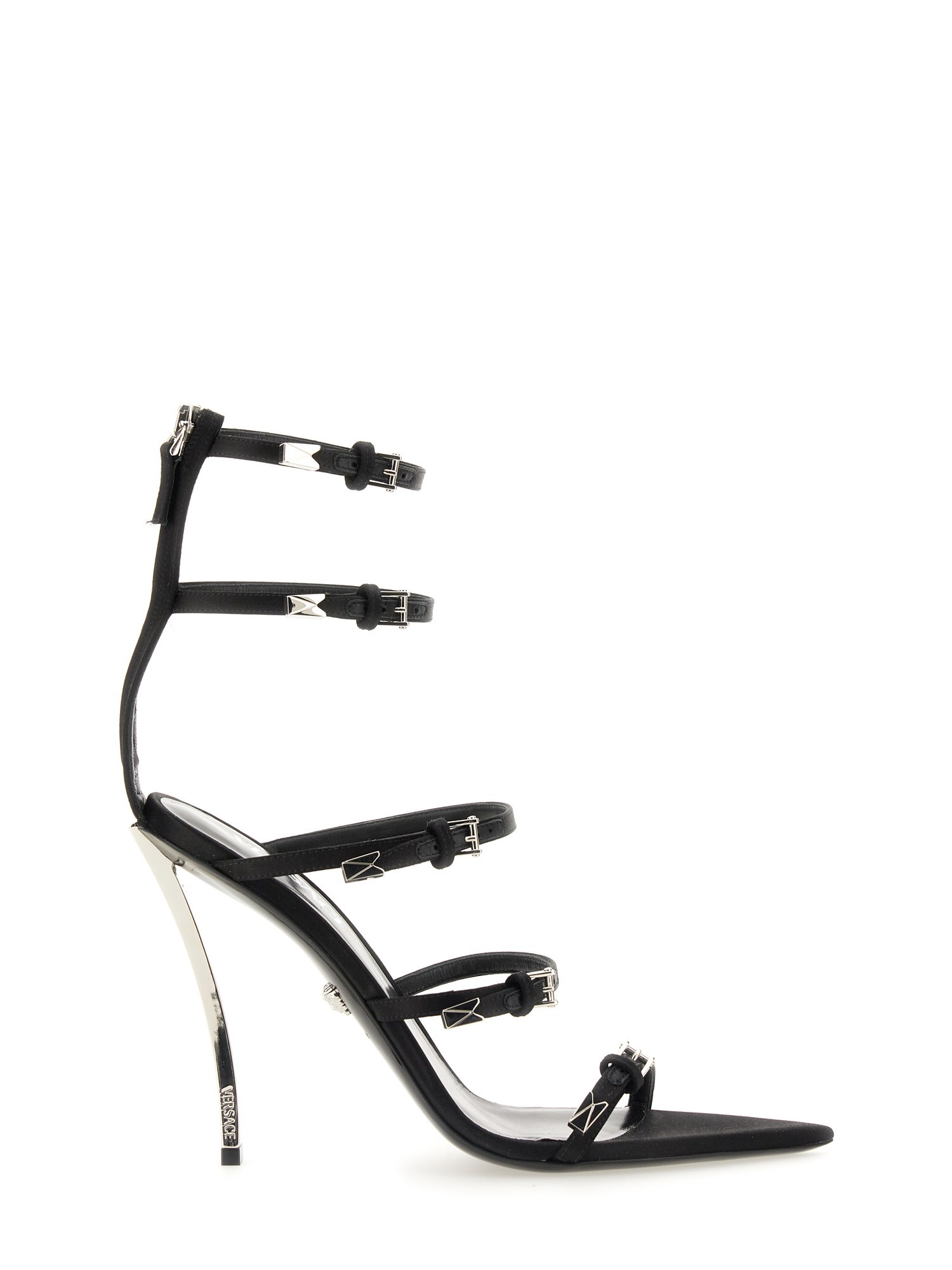 Shop Versace Pin-point Sandal In Black