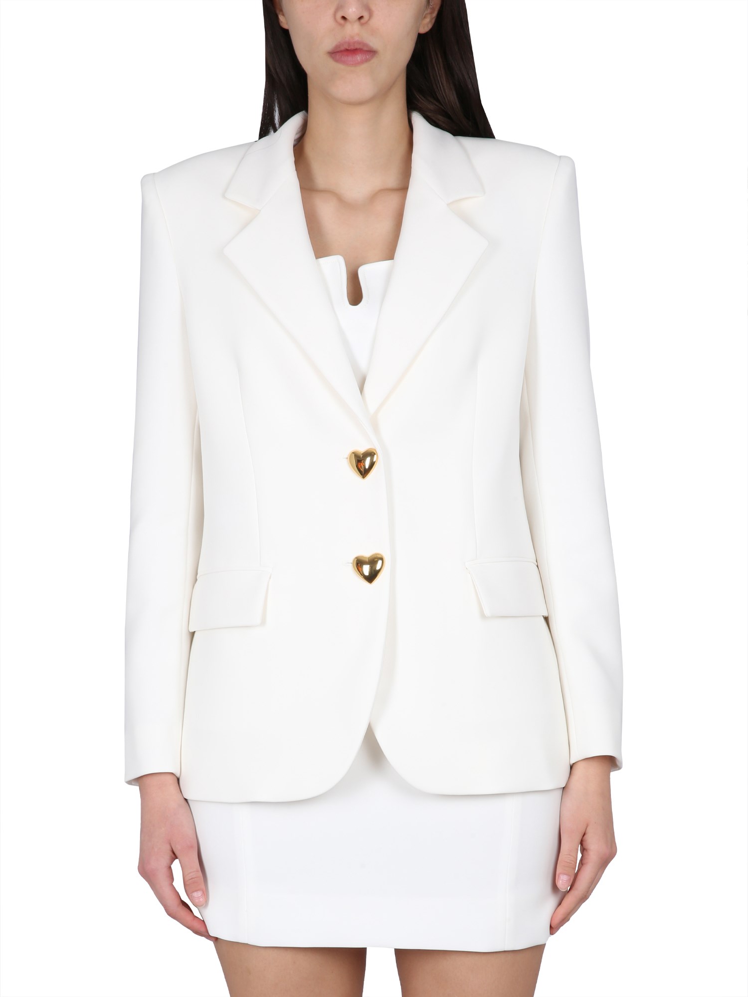 Shop Moschino Single-breasted Jacket In White