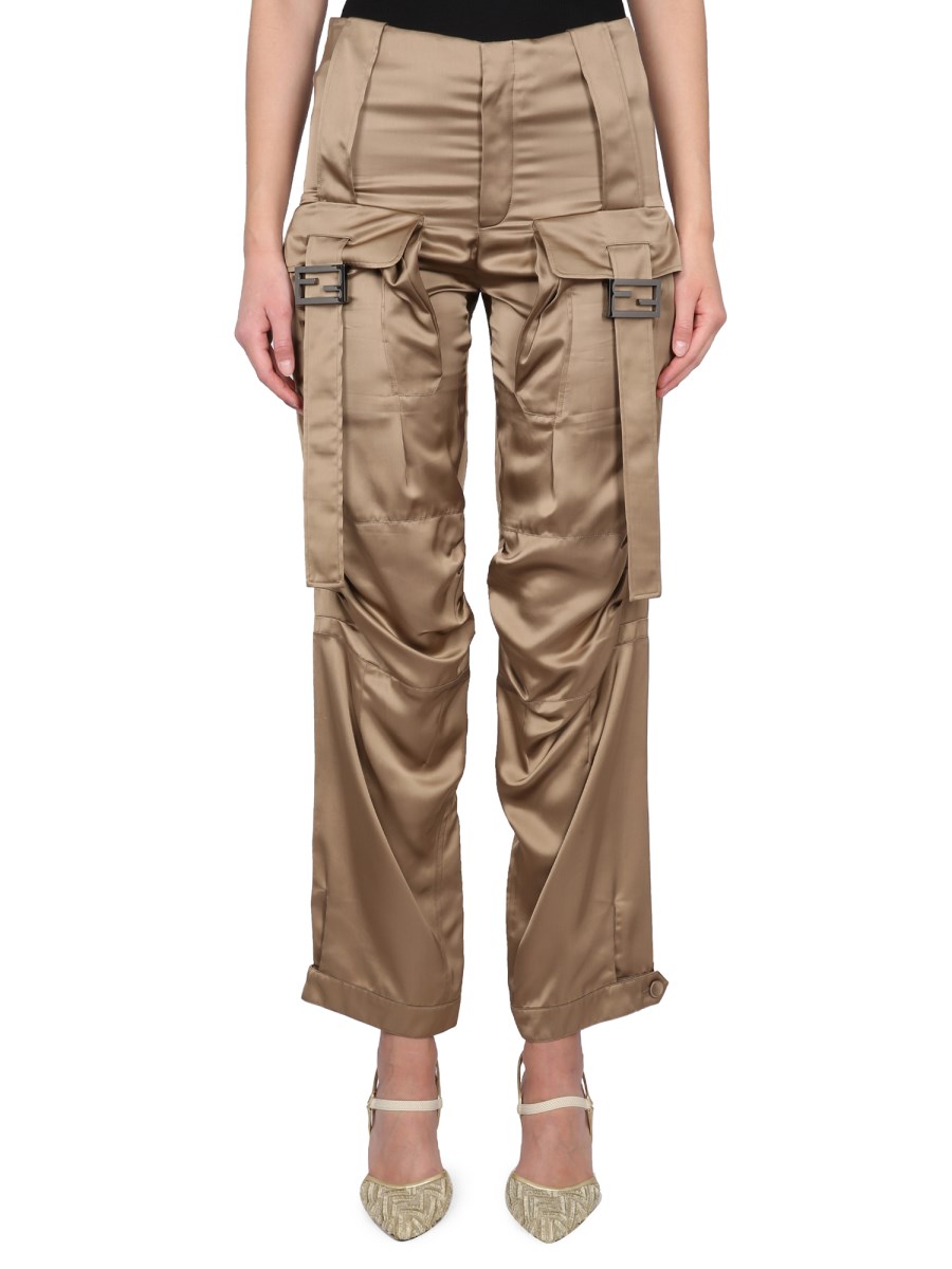 FENDI PANTALONE LUNGO IN SATIN