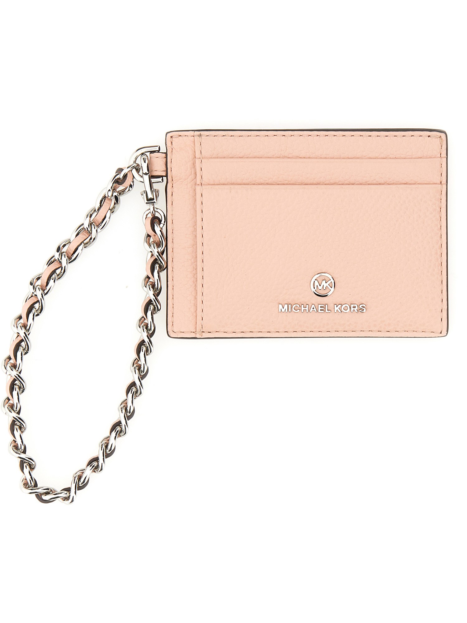 Shop Michael Michael Kors Leather Card Holder In Pink