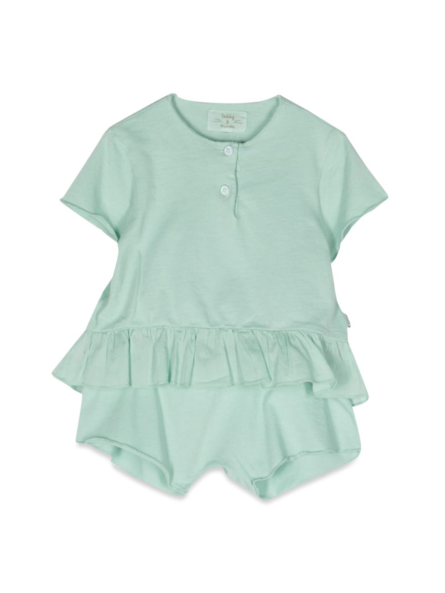 TEDDY & MINOU SET T-SHIRT CON ROUCHES E SHORTS