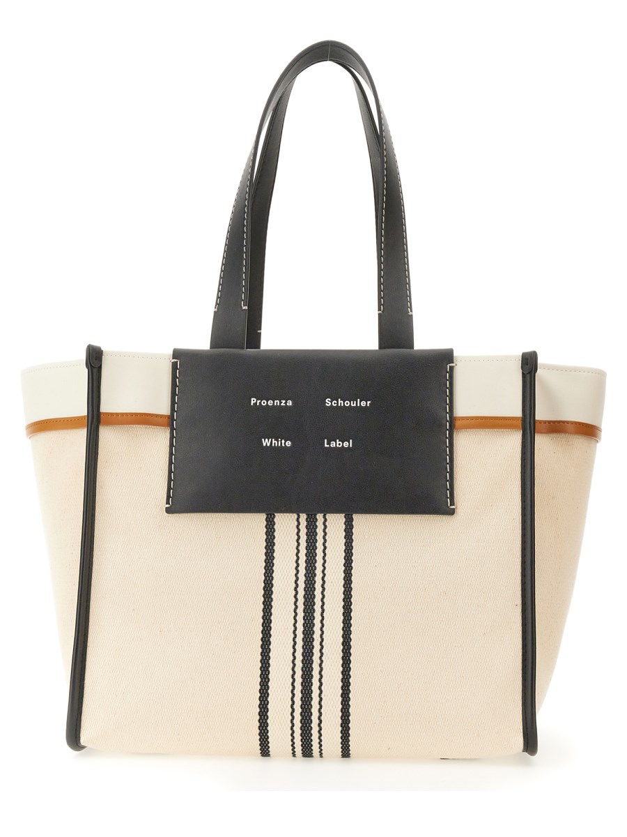 PROENZA SCHOULER WHITE LABEL MORRIS COATED CANVAS TOTE BAG