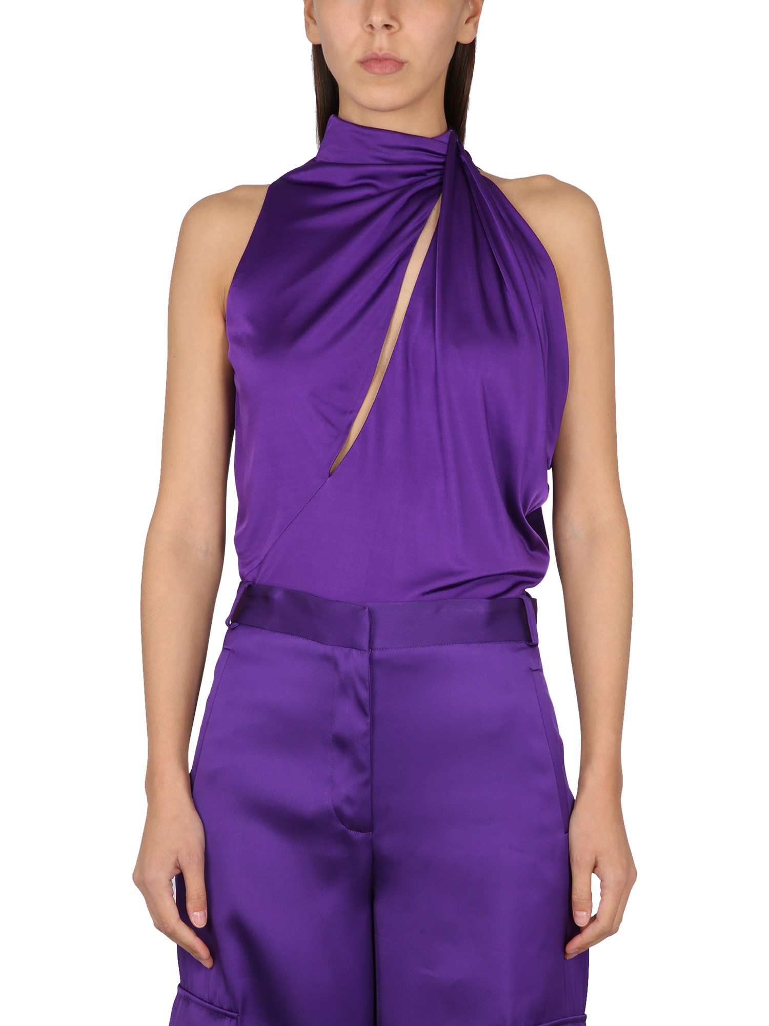 Shop Versace Viscose Tops. In Purple