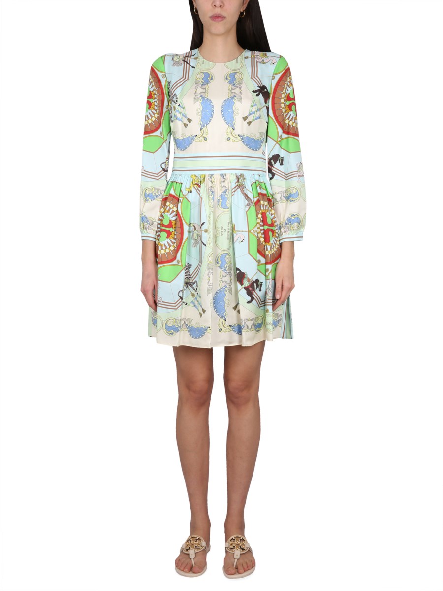 TORY BURCH - MINI DRESS WITH SATIN PRINT - Eleonora Bonucci