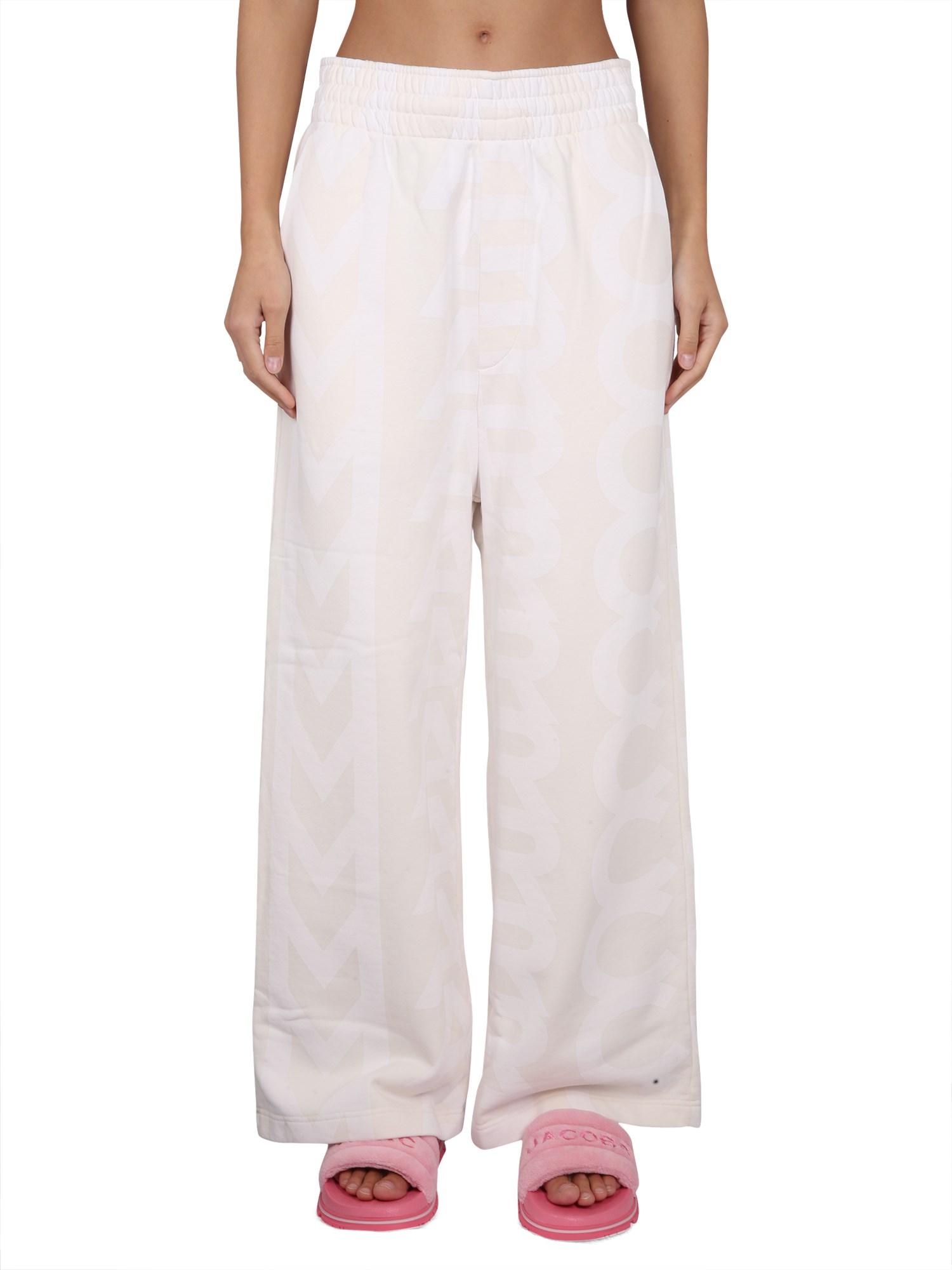 Marc Jacobs The Monogram Wide-leg Track Pants In White