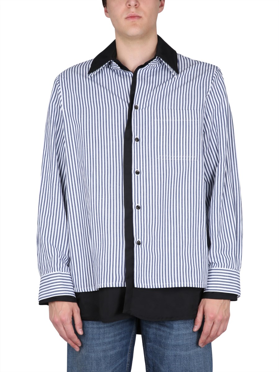 BOTTEGA VENETA CAMICIA IN COTONE E LINO