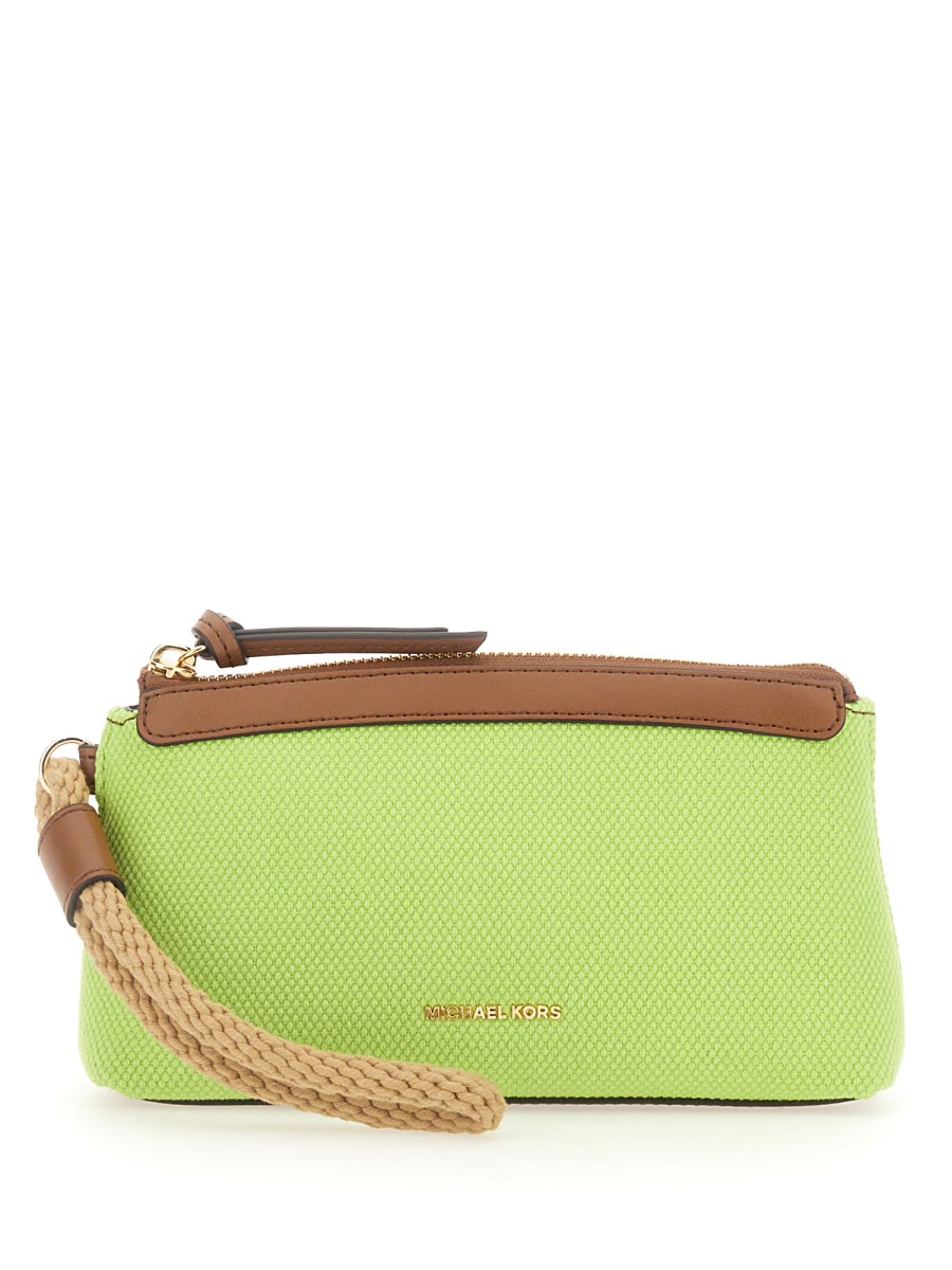 MICHAEL BY MICHAEL KORS POUCHETTE WRISTLET IN COTONE