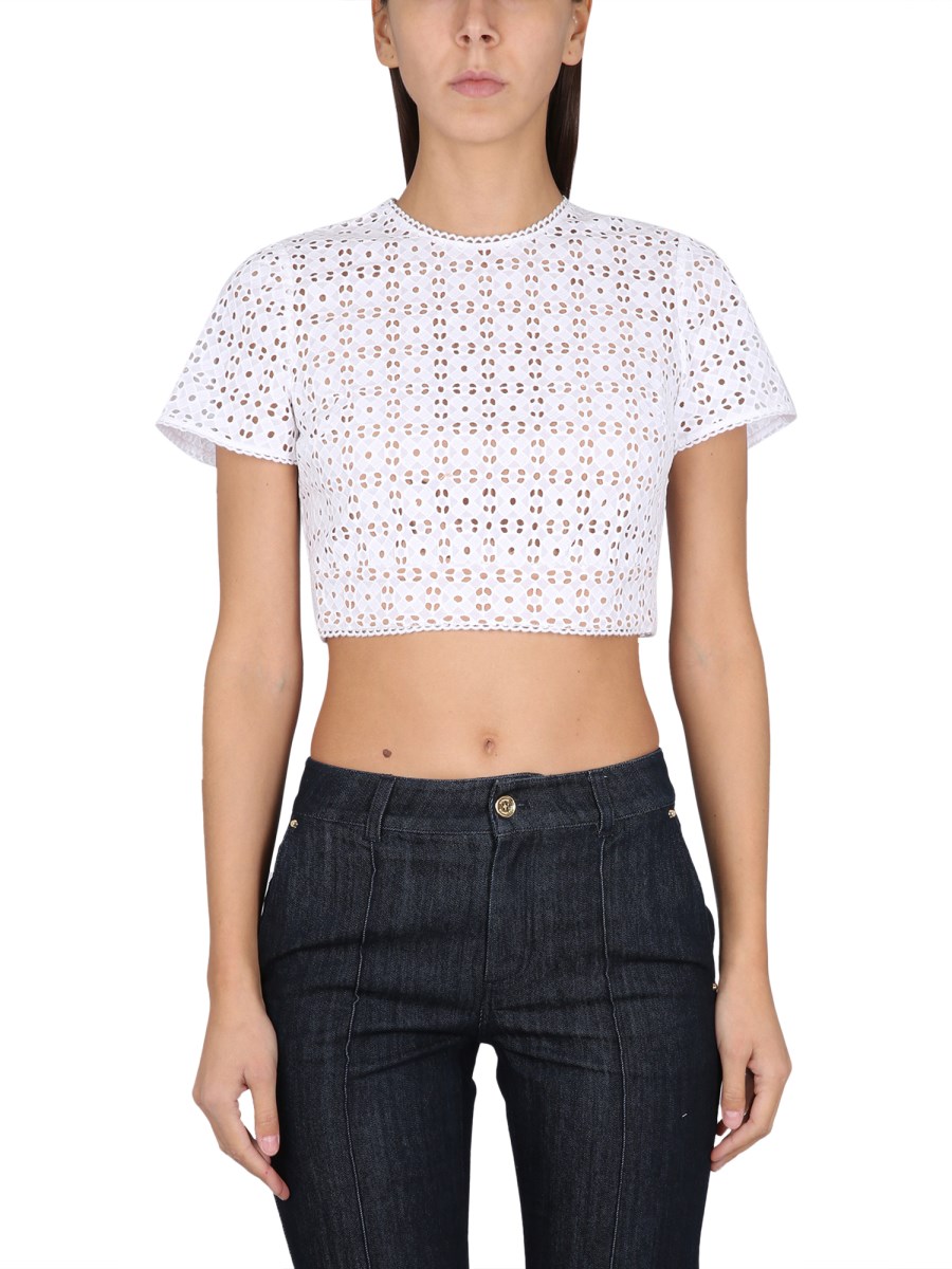 MICHAEL BY MICHAEL KORS - PERFORATED COTTON CROPPED TOP - Eleonora Bonucci