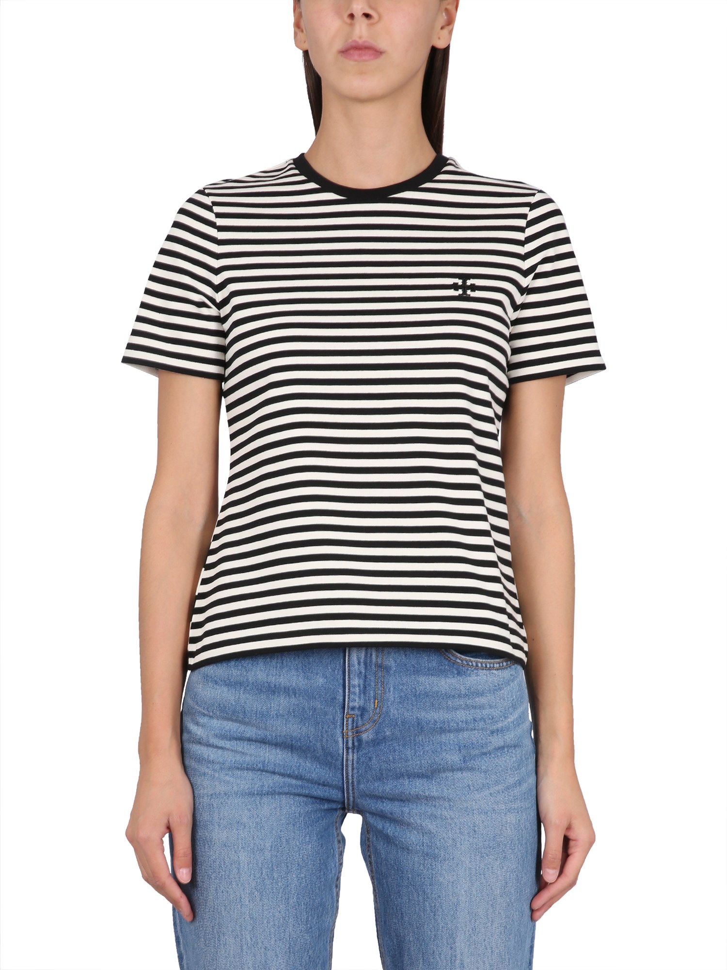 Tory Burch Logoed T-shirt with Broderie Anglaise women - Glamood