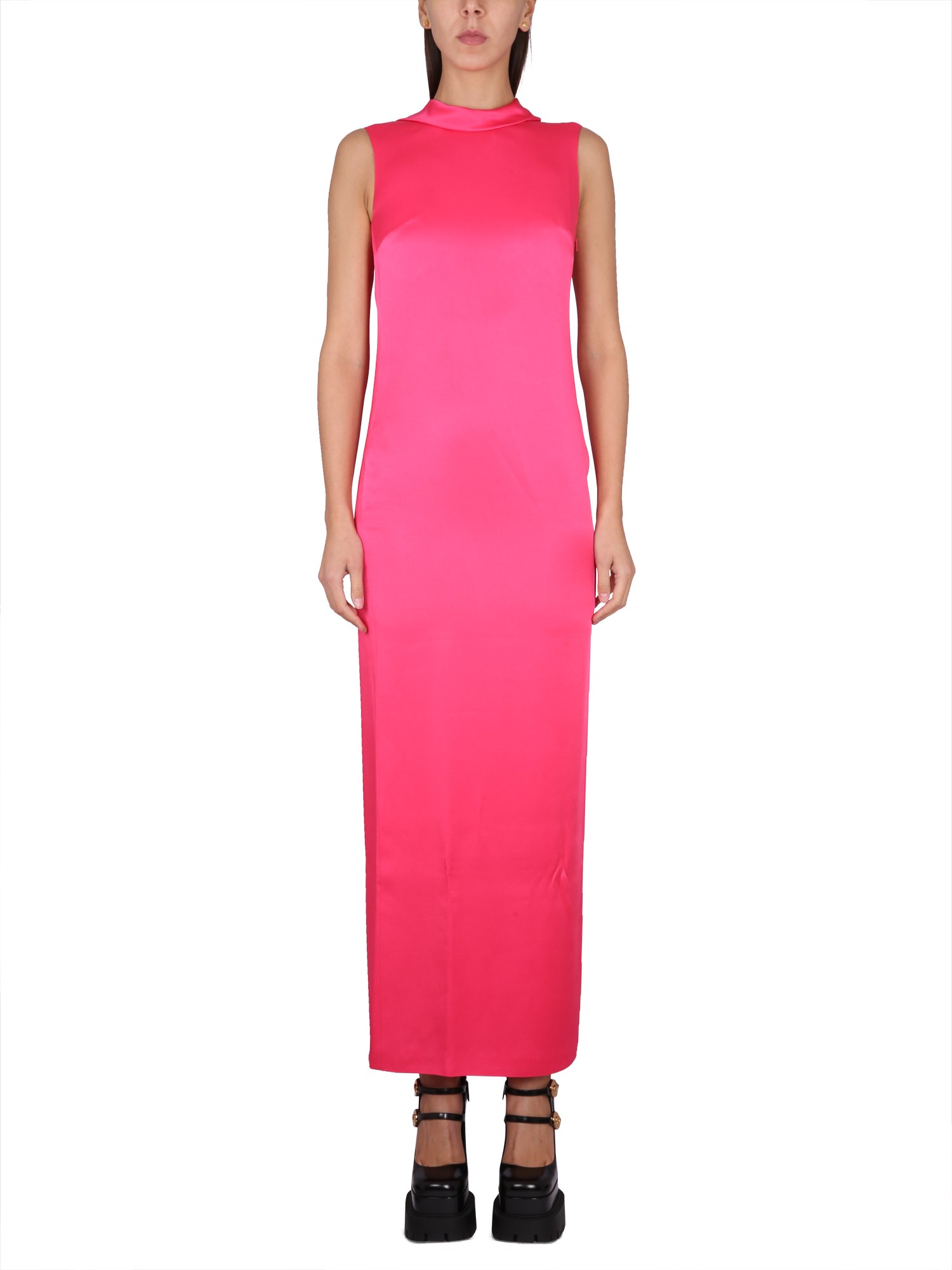 versace long dress with ring neckline