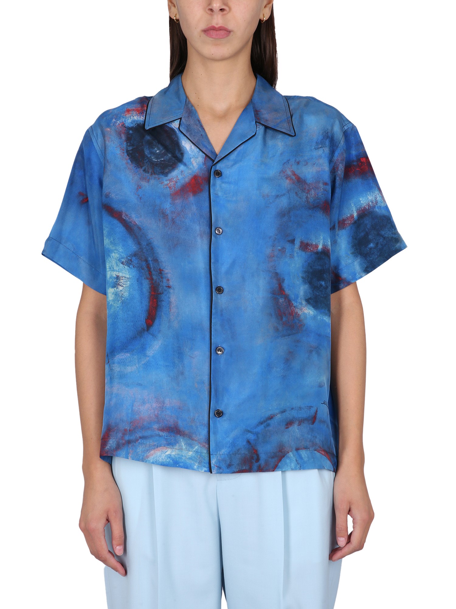 Marni Short-sleeved Silk Bowling Shirt In Multicolour