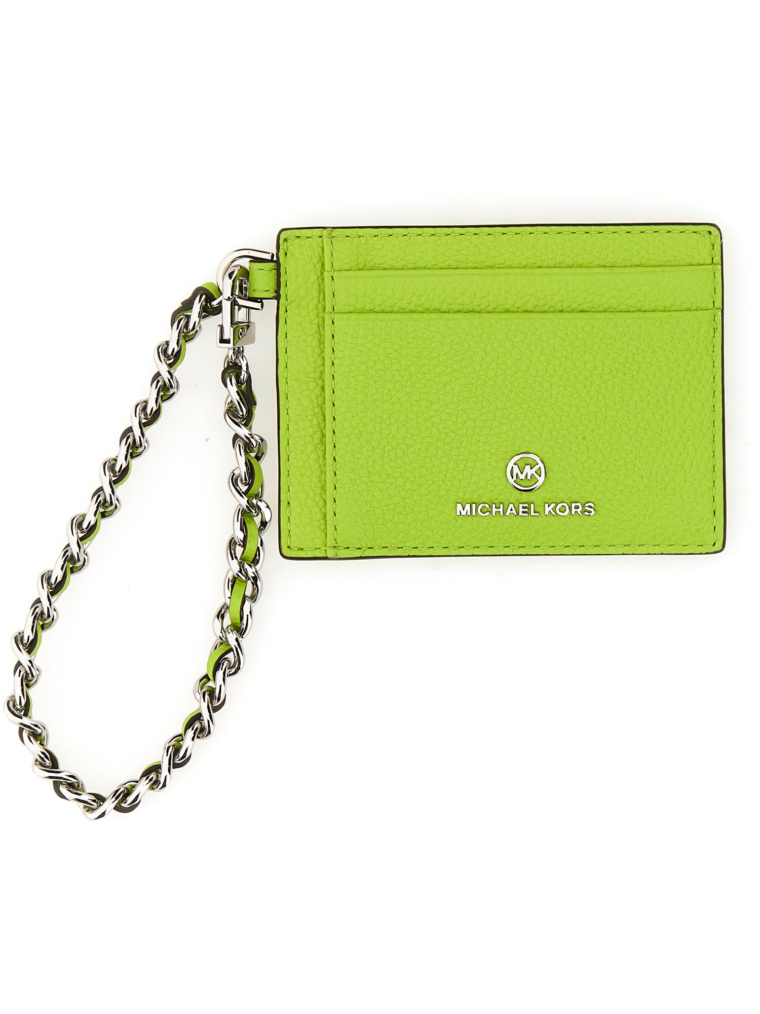 Michael Michael Kors Leather Card Holder In Green