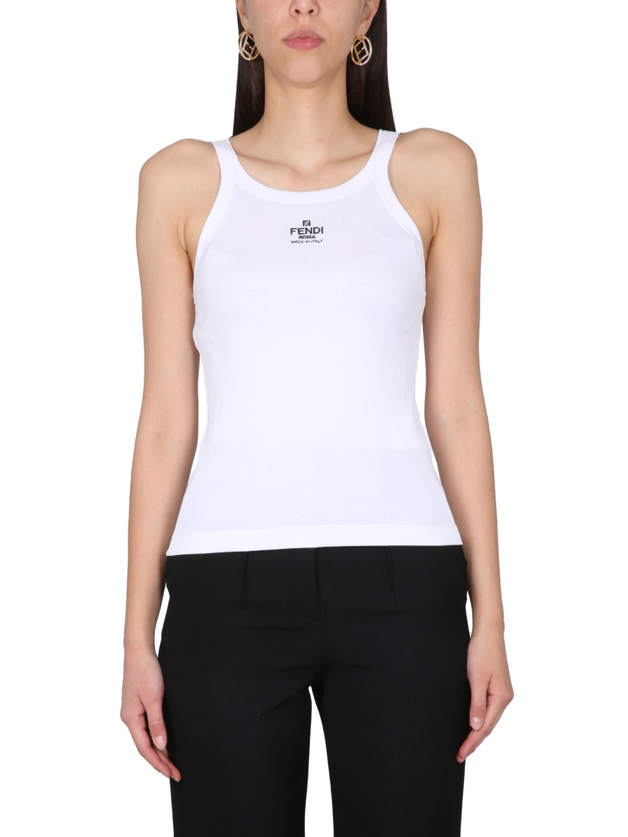 Fendi logo outlet tank top