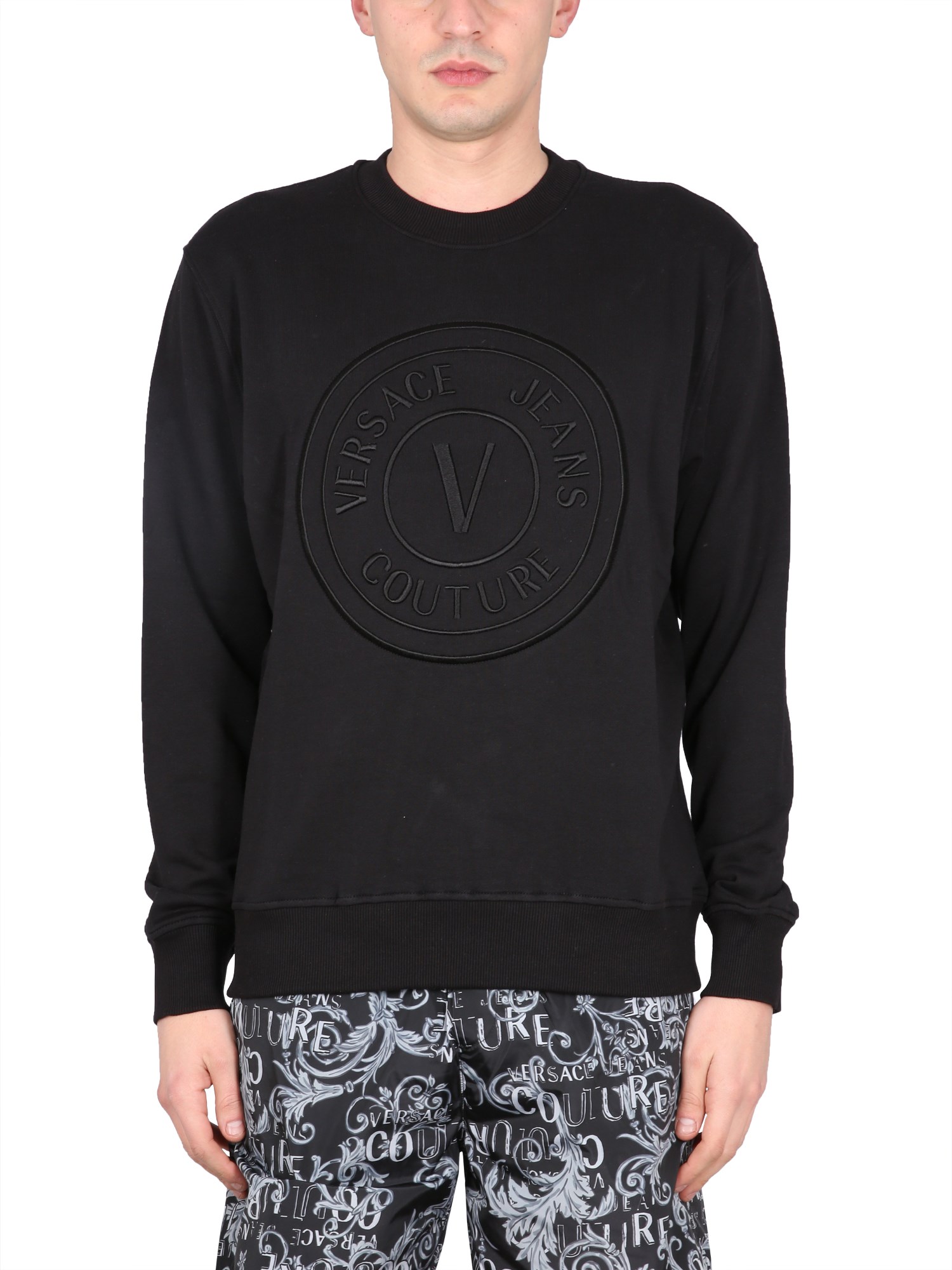 Versace V Emblem Long-Sleeved T-shirt