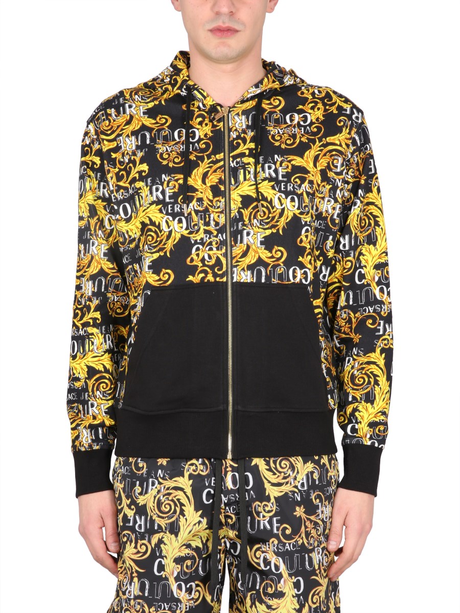 Versace jeans sweatshirt with yellow hot sale baroque print