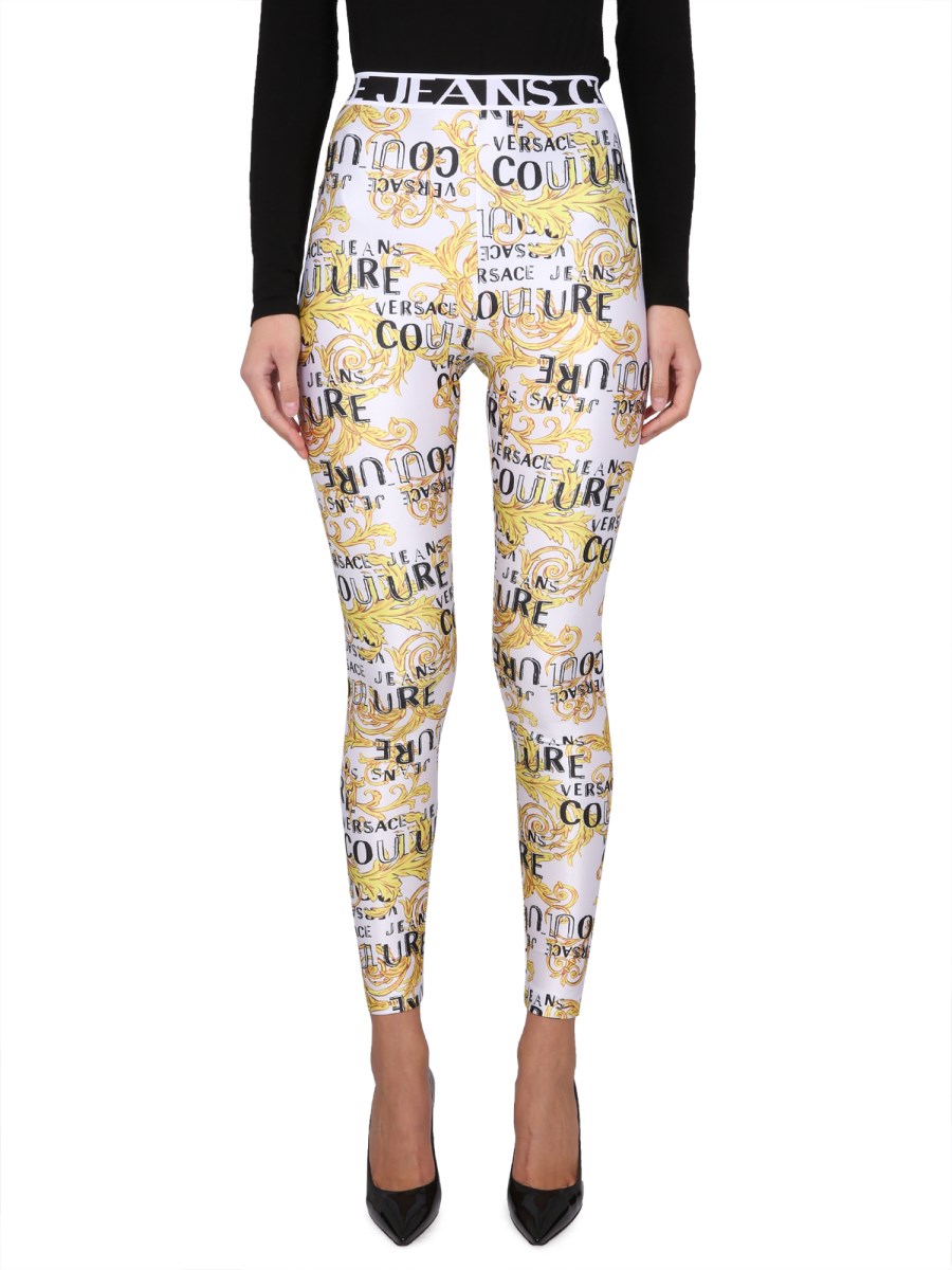 VERSACE JEANS COUTURE - TECHNICAL FABRIC LEGGINGS WITH PRINT