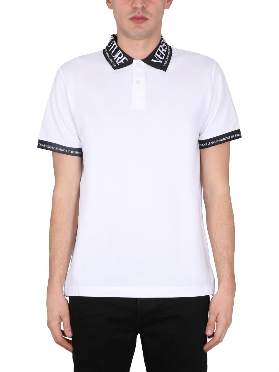 VERSACE JEANS COUTURE - PIQUE POLO SHIRT WITH LOGO