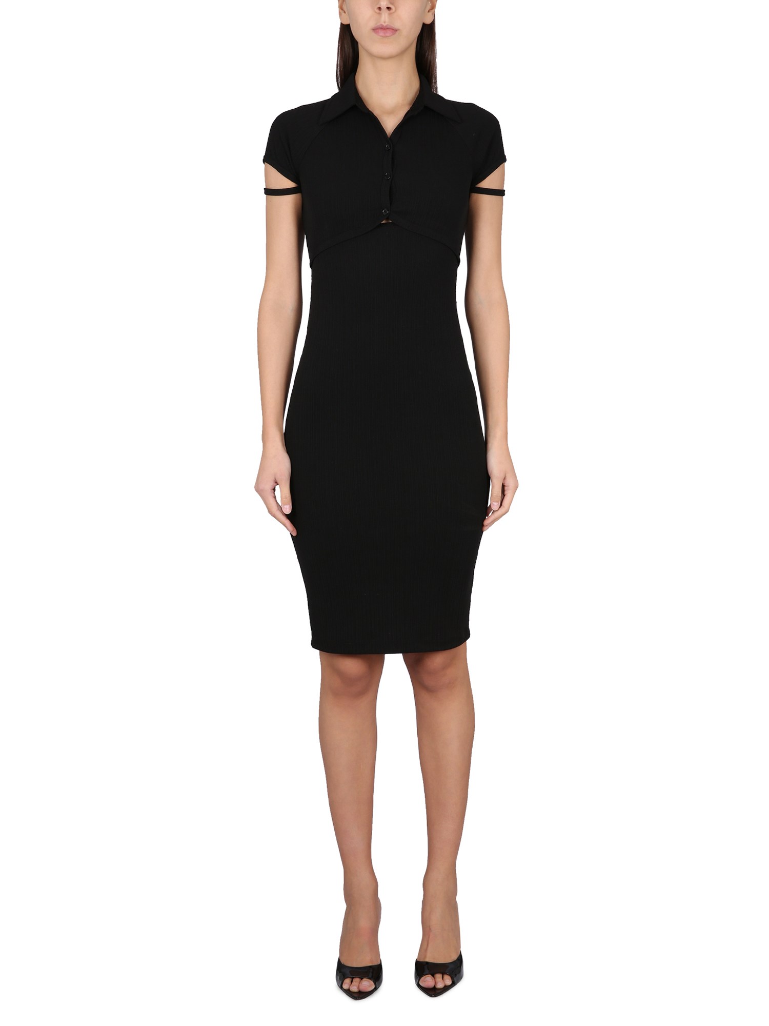 Shop Helmut Lang Cardigan Dress. In Black