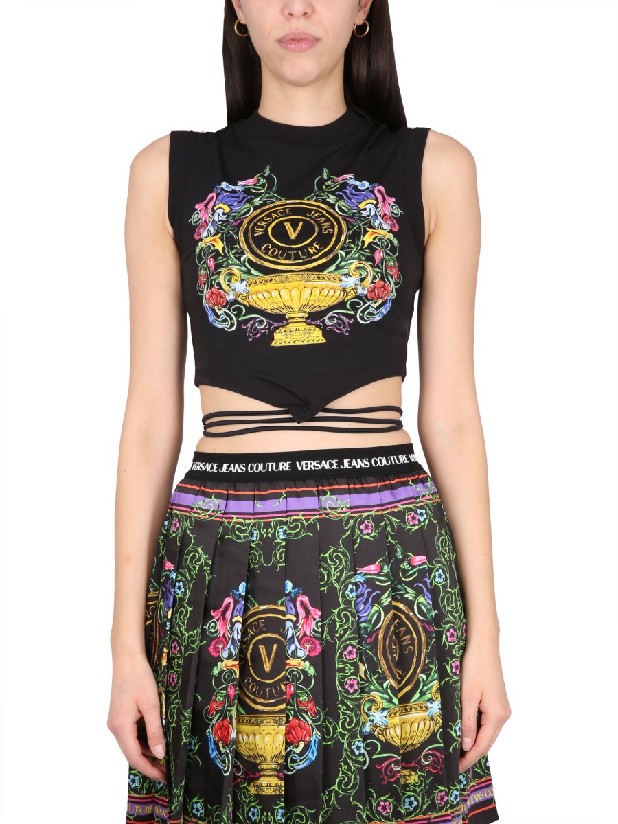 Versace Logo Tube Top in Black