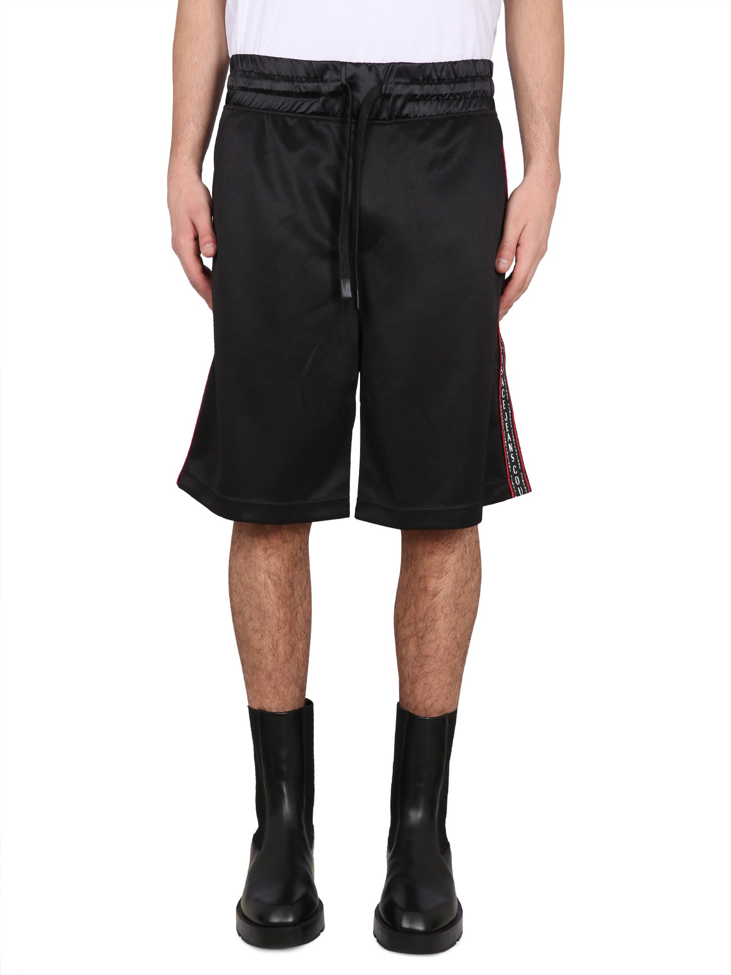 versace jeans couture bermuda shorts with logo band