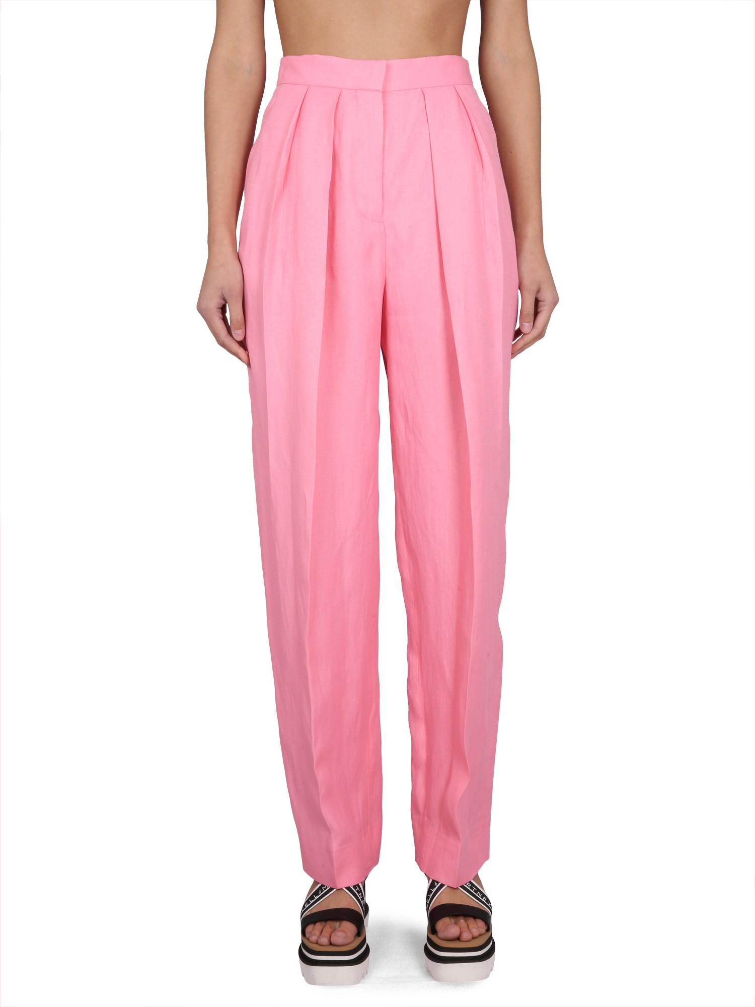 Stella Mccartney Stella Mc Cartney Viscose Linen Trousers In Pink