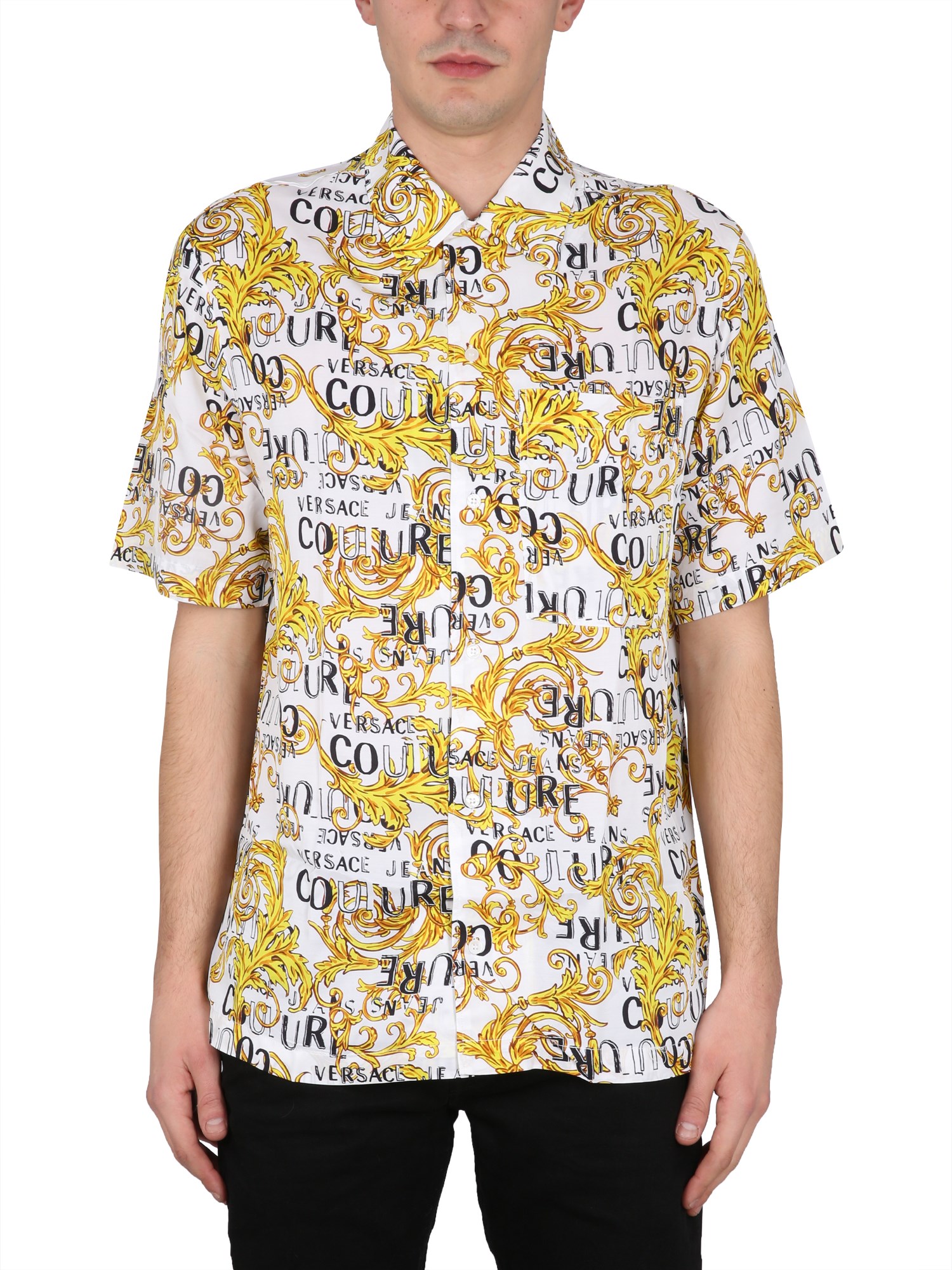 Versace Jeans Couture Couture Logo Print Shirt In White