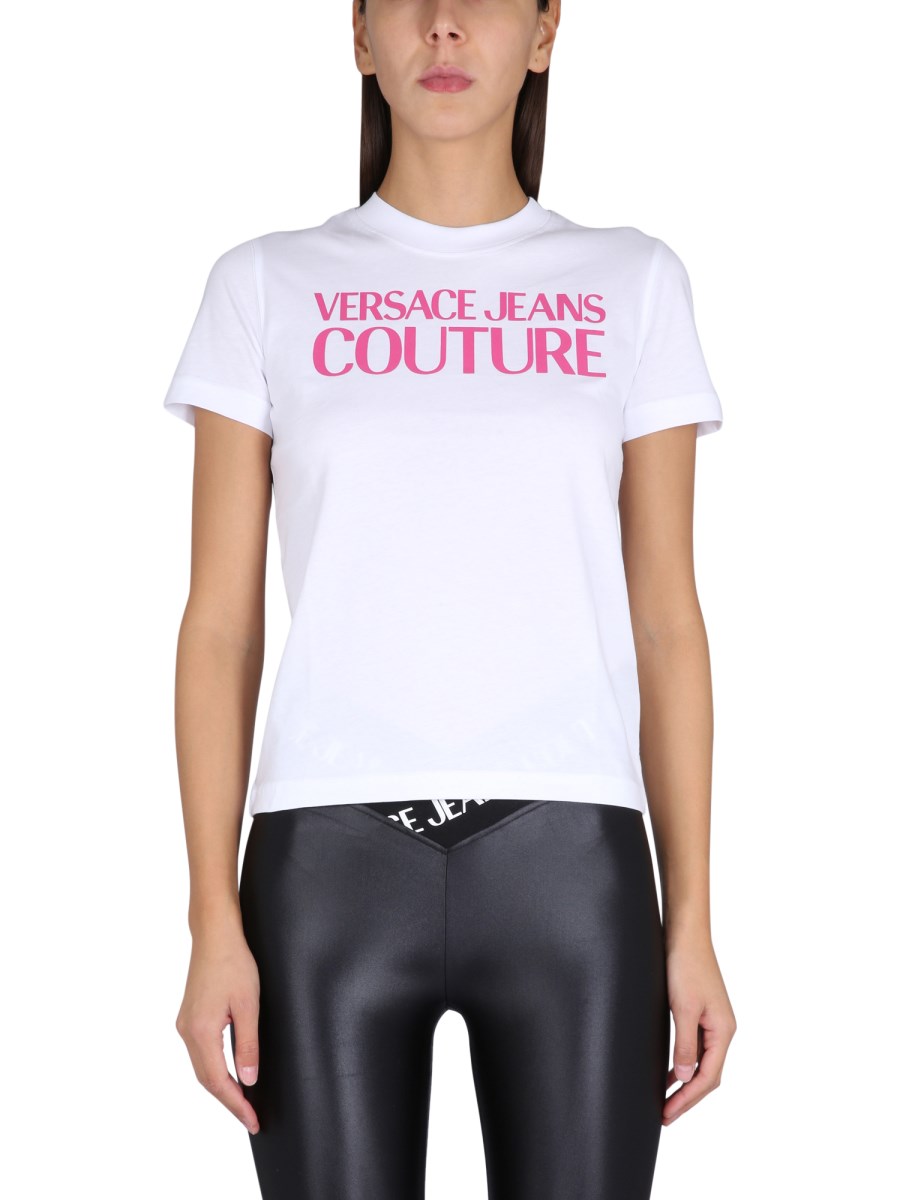 VERSACE JEANS COUTURE - COTTON JERSEY T-SHIRT WITH LOGO - Eleonora Bonucci