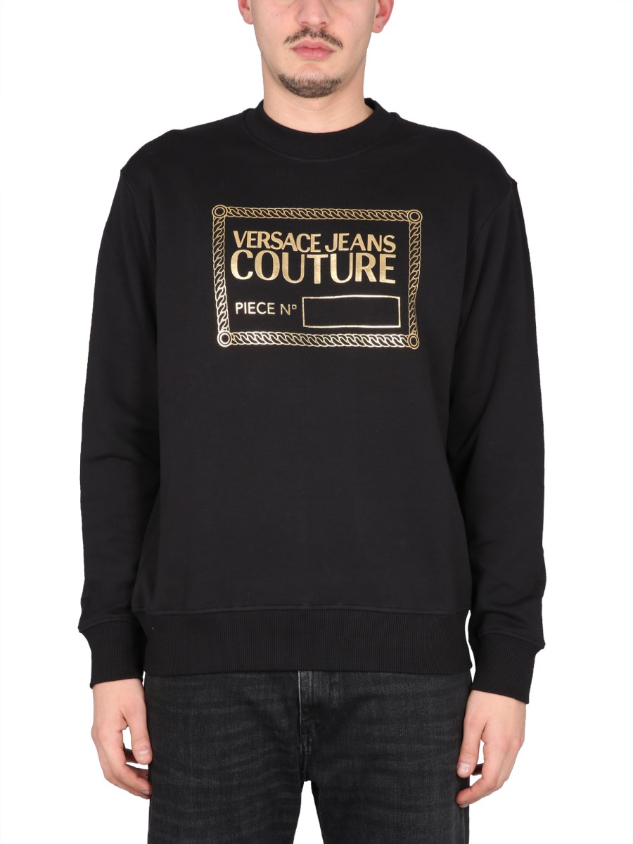 Versace jeans crew neck logo 2024 sweatshirt black