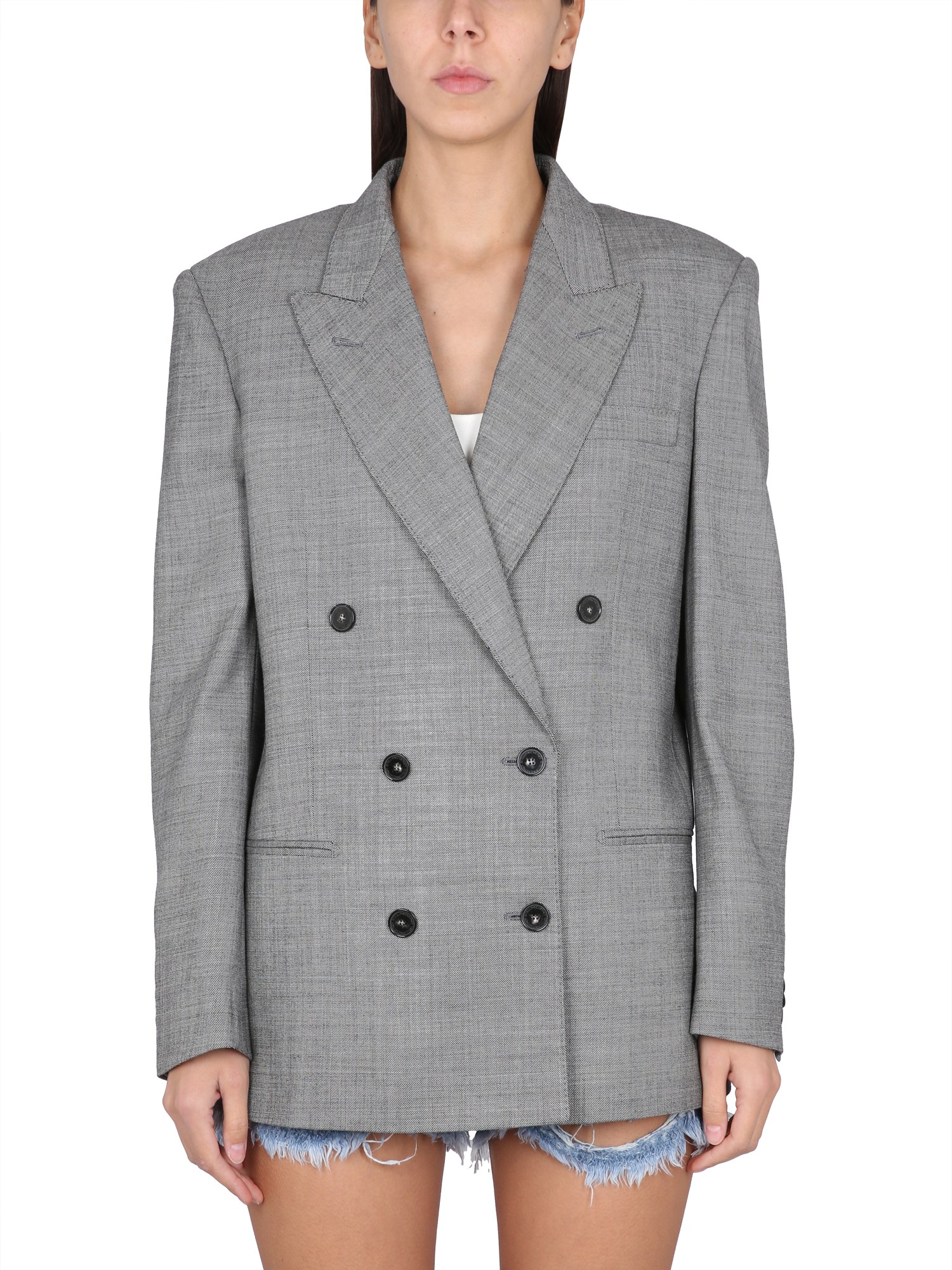 Shop Stella Mccartney Double-breasted Blazer In Black