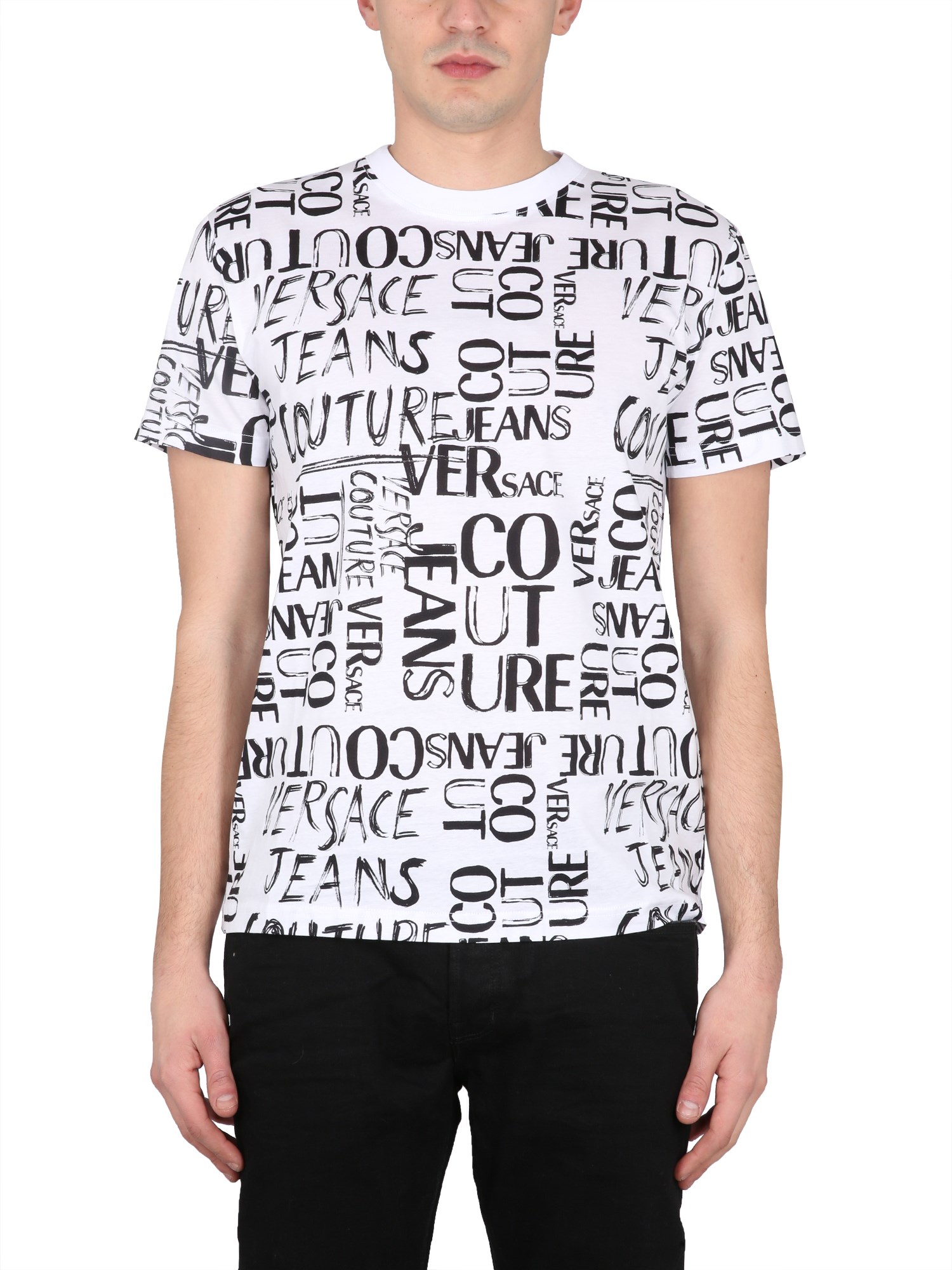 Shop Versace Jeans Couture Crewneck T-shirt In White