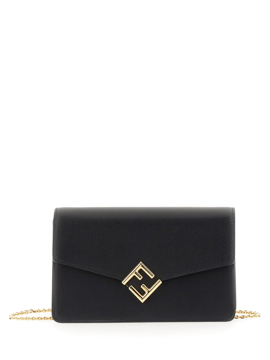 Fendi wallet on online chain leather shoulder bag