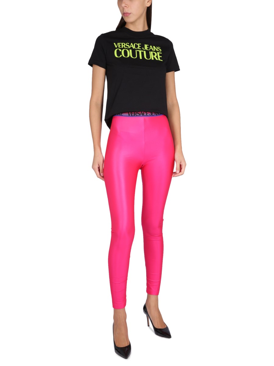 versace jeans couture garland logo waist leggings