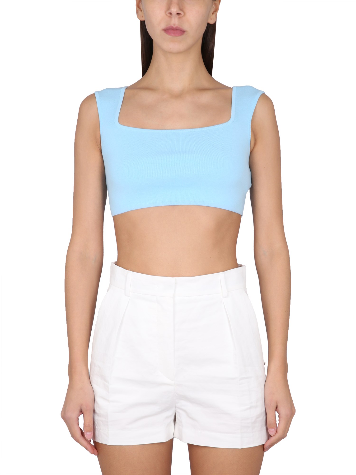 Max Mara Cropped Fit Top In Azure