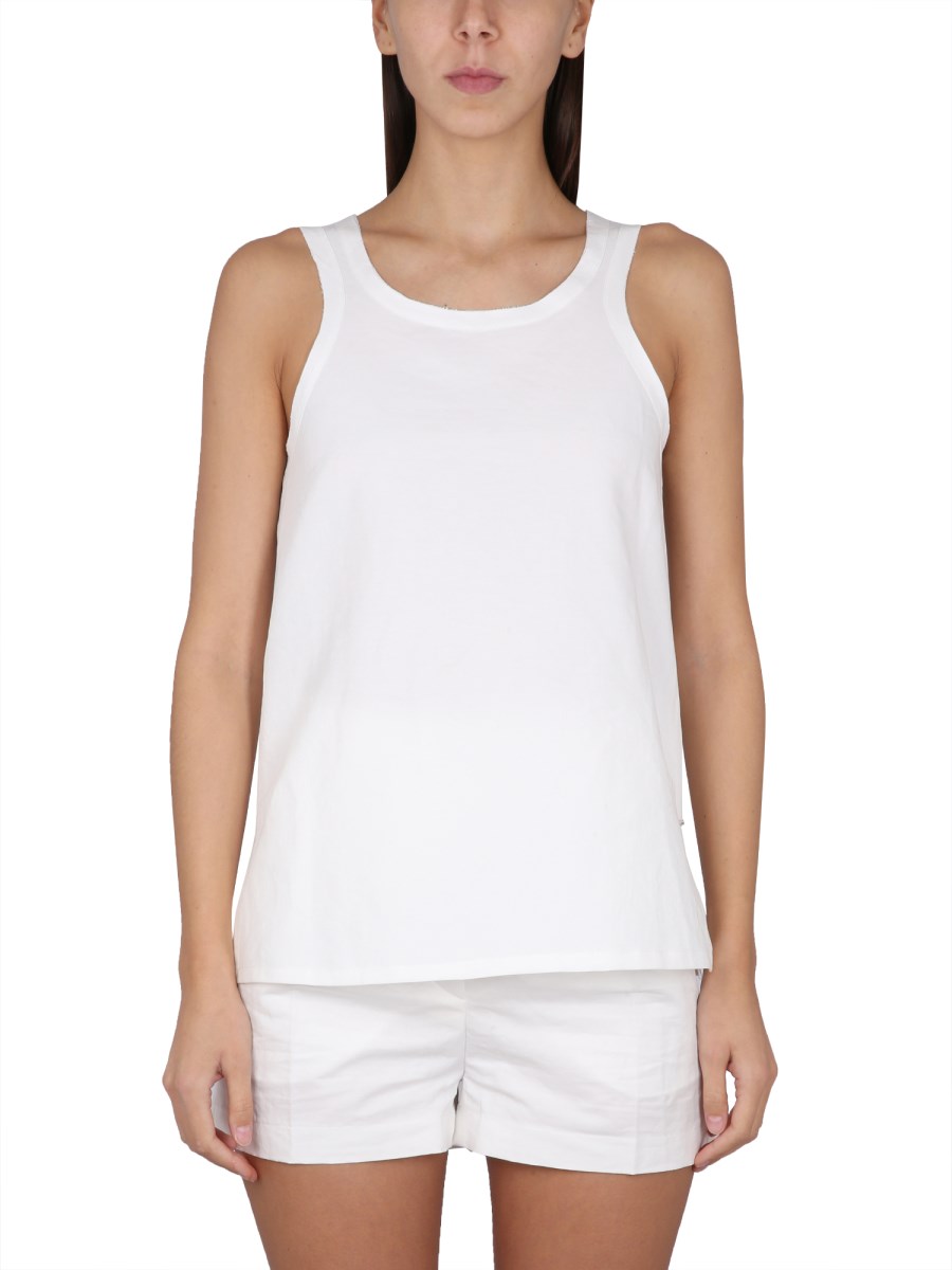 MAX MARA TOP IN COTONE CON RICAMO LOGO