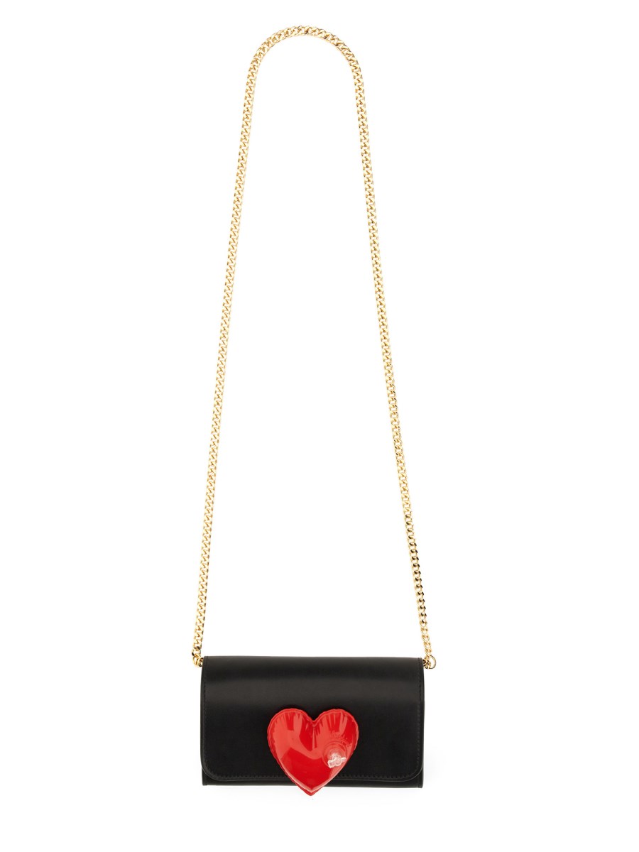 MOSCHINO LEATHER WALLET WITH INFLATABLE HEART CHAIN Eleonora