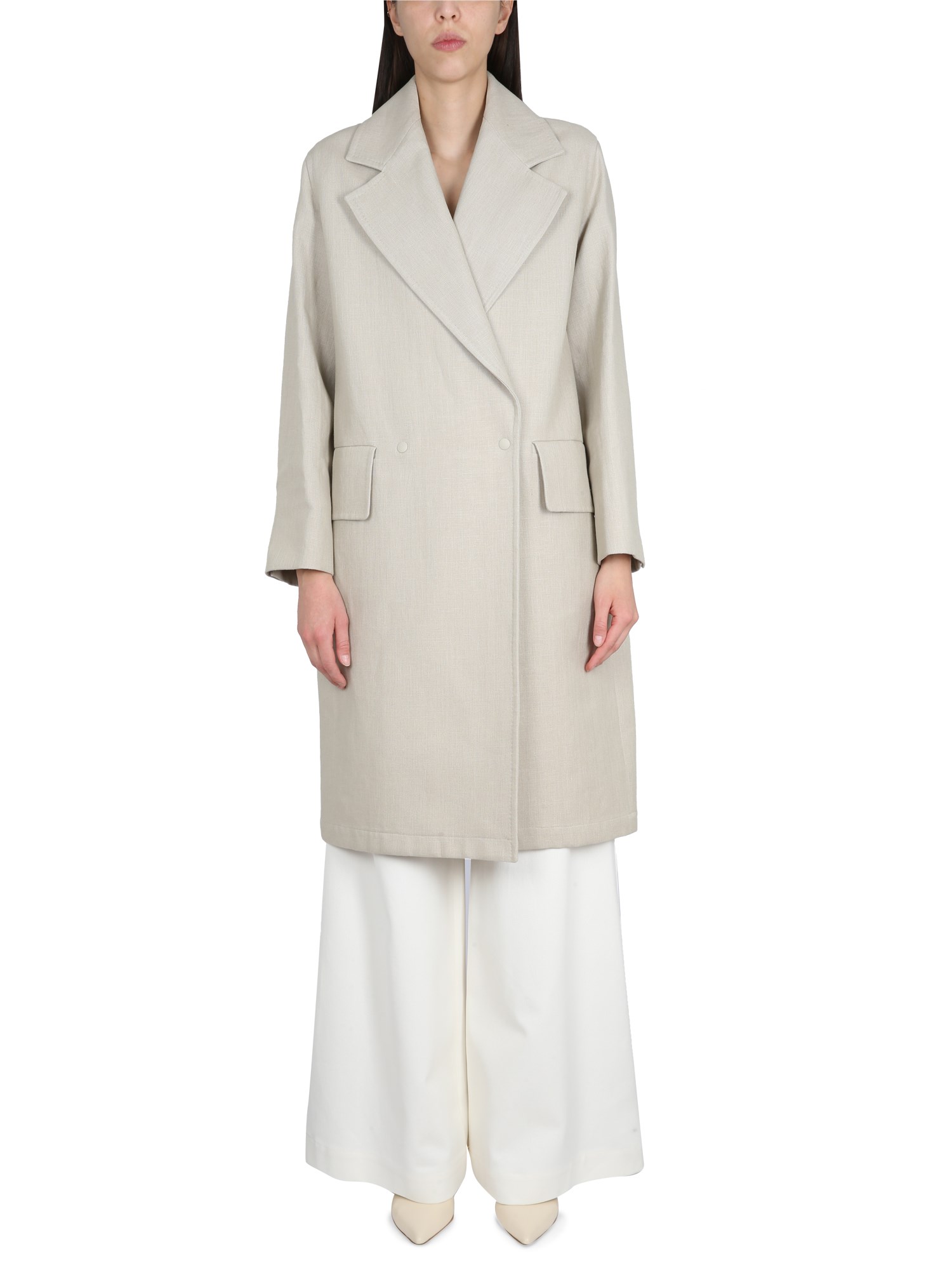 Max Mara Linen And Jersey Duster In Beige