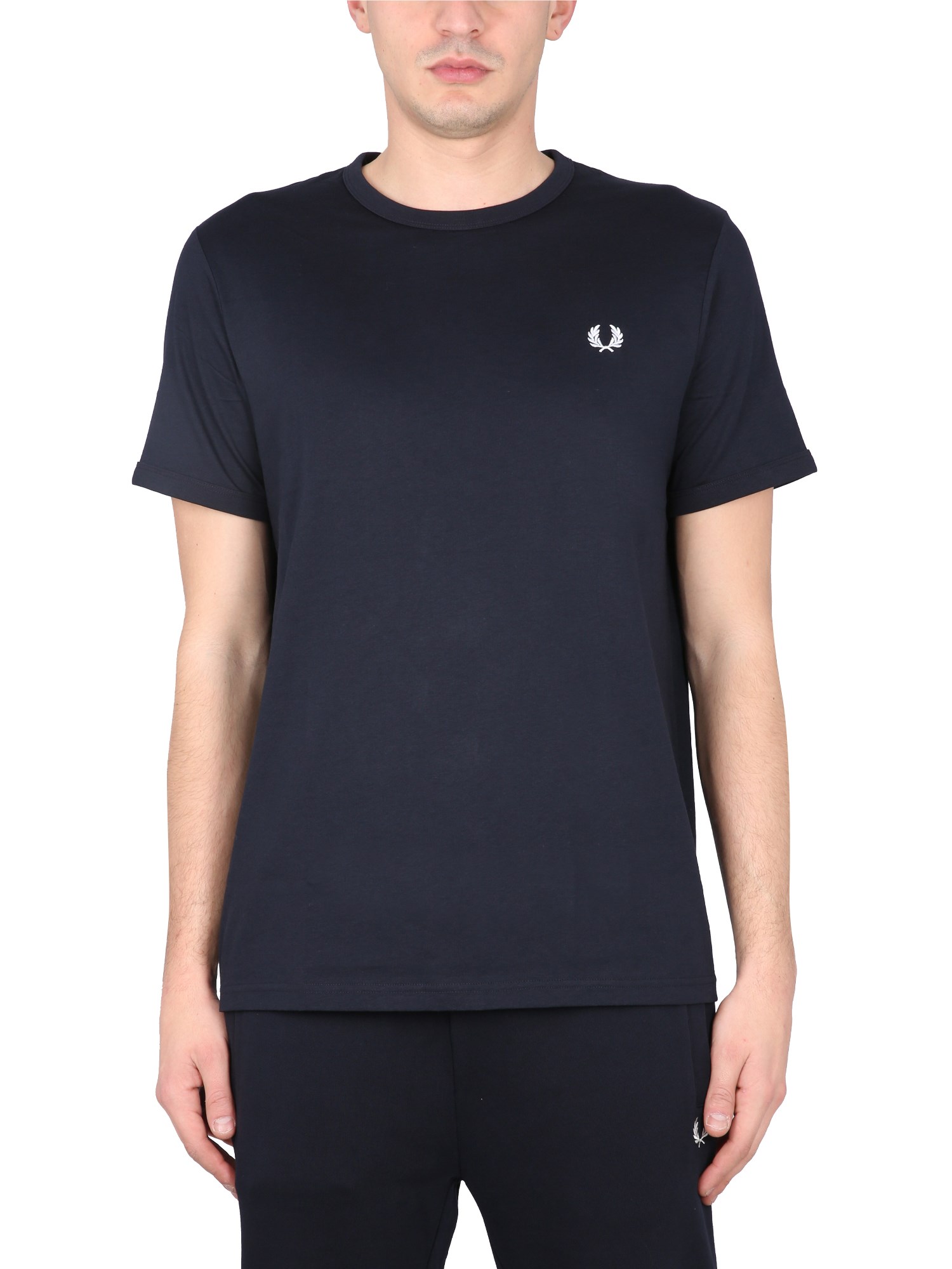 FRED PERRY T-SHIRT WITH LOGO EMBROIDERY